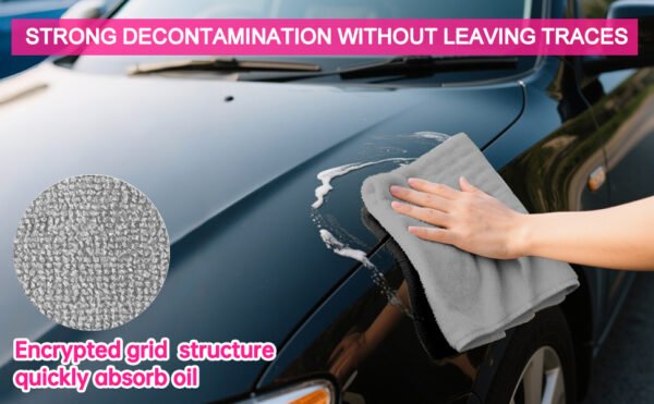 englotech microfiber cleaning cloth, 50 pack large size cleaning rags, cleaning towels free from streaks/lint/scratch for cars 37cm x 37cm