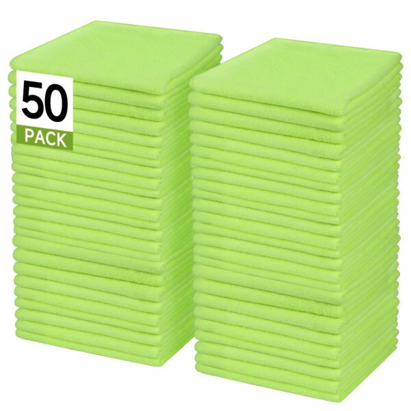 englotech microfiber cleaning cloth, 50 pack large size cleaning rags, cleaning towels free from streaks/lint/scratch for cars 37cm x 37cm