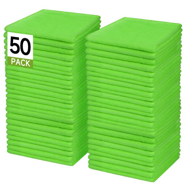 englotech microfiber cleaning cloth, 50 pack large size cleaning rags, cleaning towels free from streaks/lint/scratch for cars 37cm x 37cm