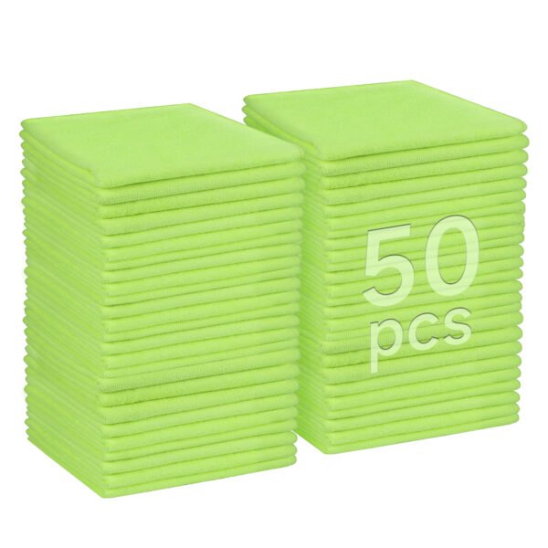 englotech microfiber cleaning cloth, 50 pack large size cleaning rags, cleaning towels free from streaks/lint/scratch for cars 37cm x 37cm