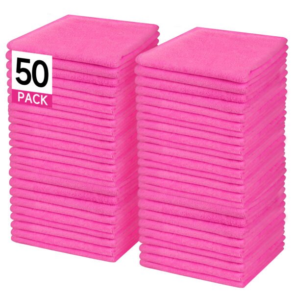 englotech microfiber cleaning cloth, 50 pack large size cleaning rags, cleaning towels free from streaks/lint/scratch for cars 37cm x 37cm