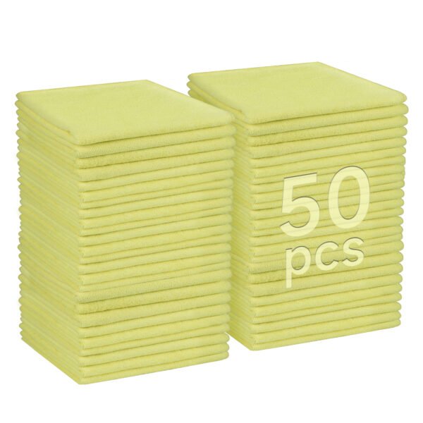 englotech microfiber cleaning cloth, 50 pack large size cleaning rags, cleaning towels free from streaks/lint/scratch for cars 37cm x 37cm