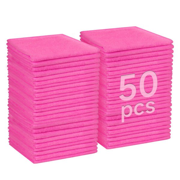 englotech microfiber cleaning cloth, 50 pack large size cleaning rags, cleaning towels free from streaks/lint/scratch for cars 37cm x 37cm